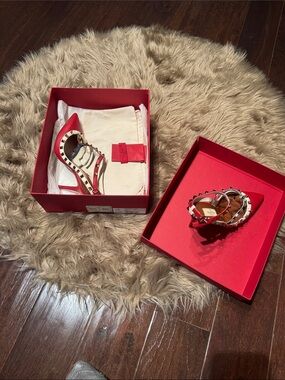 Valentino Red Rockstud Leather High Heels